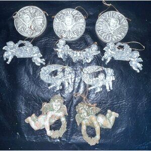10 Vintage Angel & Cherub Christmas Ornaments Victorian Tree So Cute
